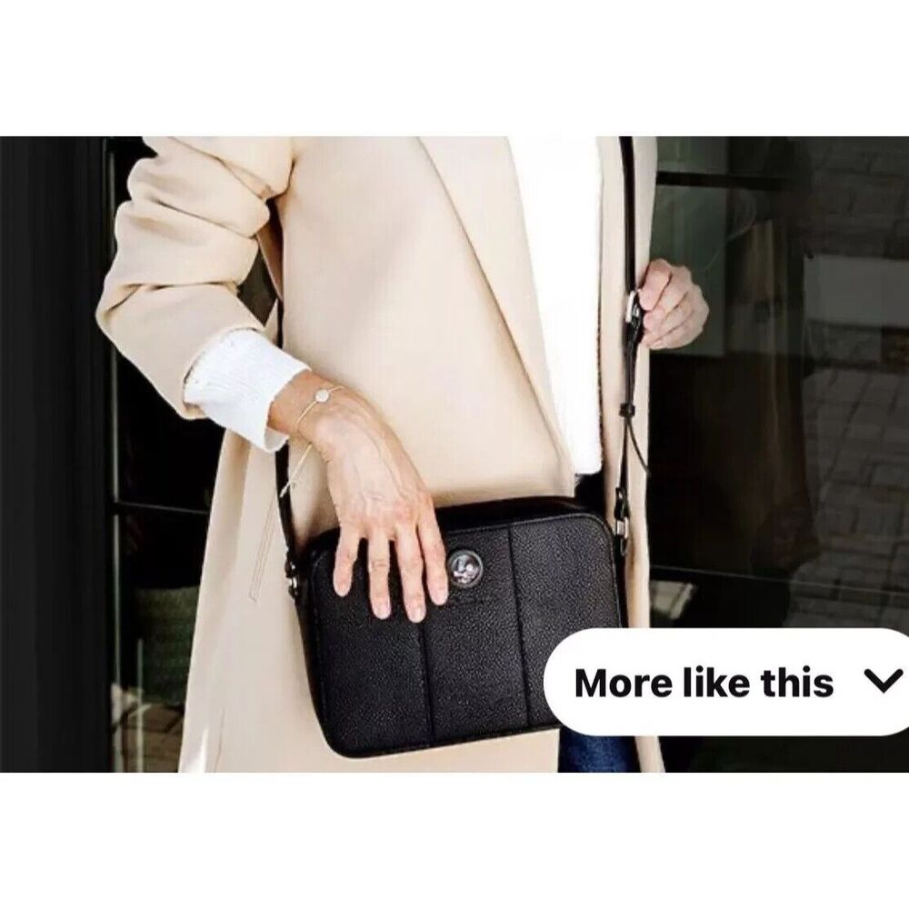 Origami owl jewelry black leather crossbody bag purse w/Locket and straps